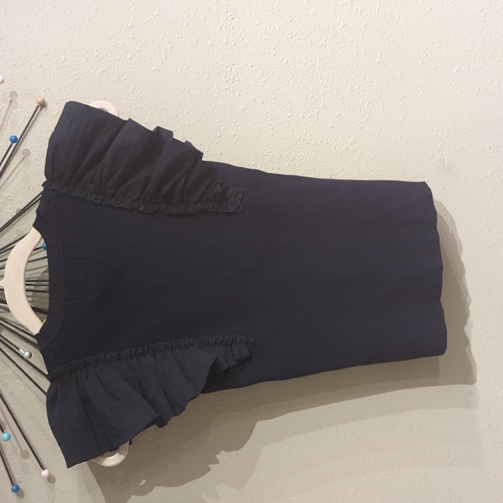 Industry Republic Clothing Women's Size Small Navy Blue Flutter Top Ribbed Nwt - Picture 12 of 12